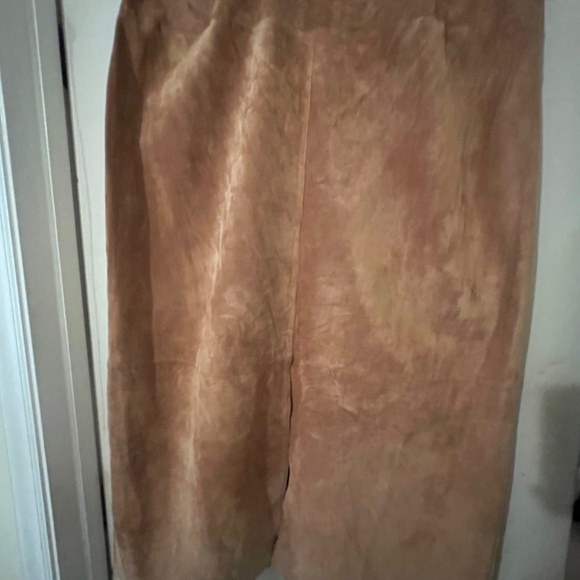 RALPH LAUREN SUEDE 22W MIDI SKIRT MAX WAIST 42 INCHES CAMEL TAN - Picture 5 of 14